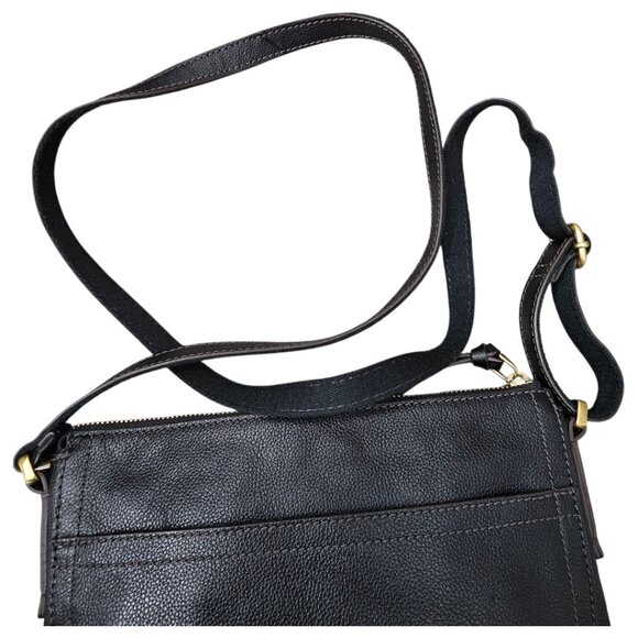 Fossil Emma Pebble Leather Slim Black Shoulder Crossbody Bag - Picture 14 of 16